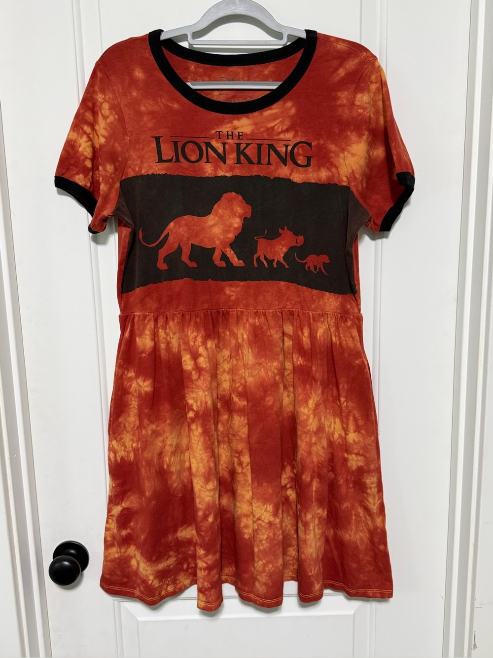 Disney The Lion King Orange Tie-Dye Mini Dress with Black Trim